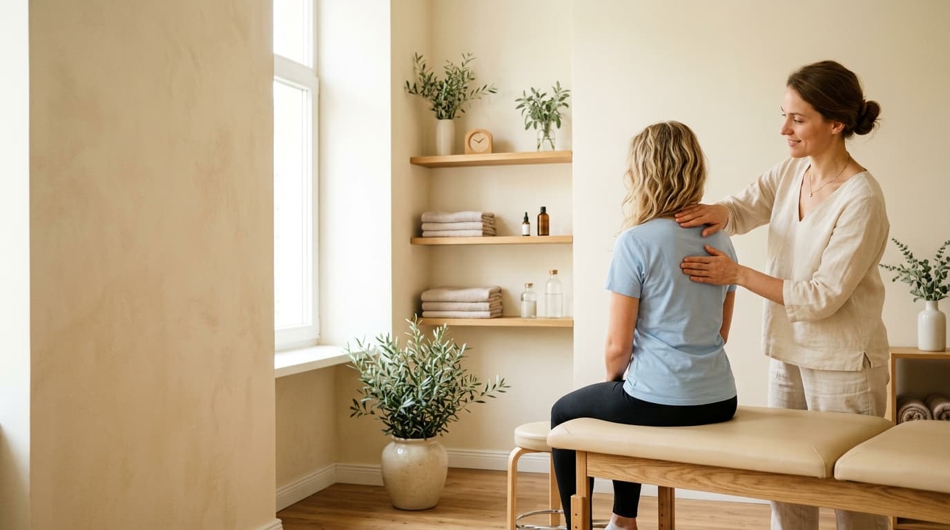 Gentle physiotherapy assessment and posture care at KUSTĪBA